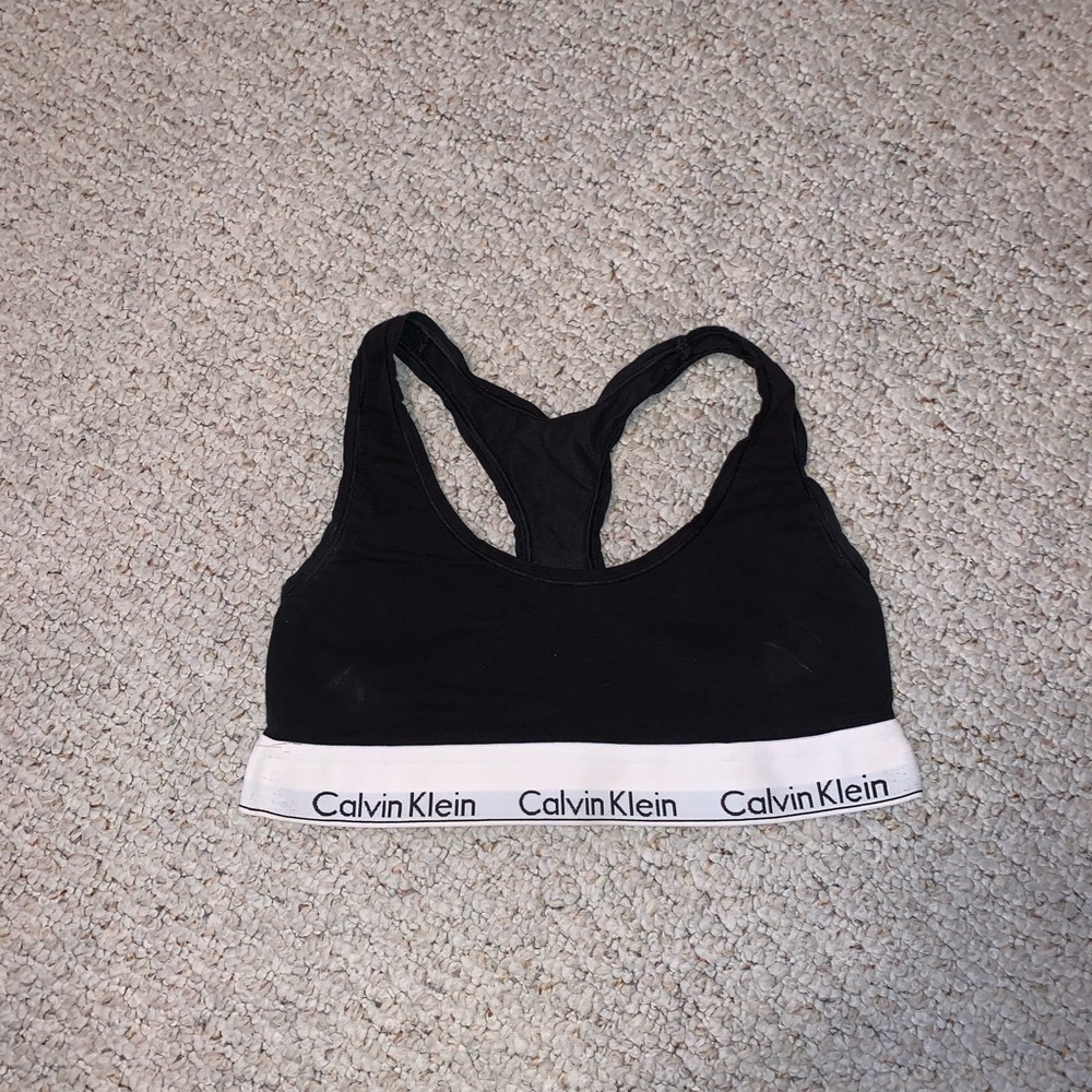 Black Calvin Klein sports bra